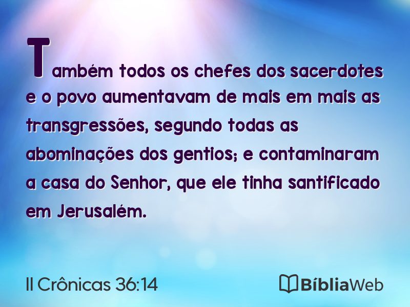 II Crônicas 36:14 em imagem para compartilhar