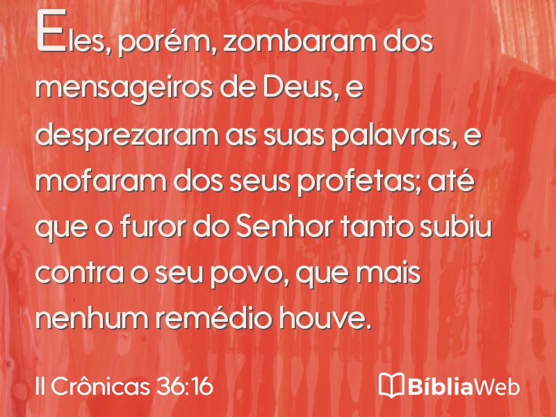II Crônicas 36:16 em imagem para compartilhar