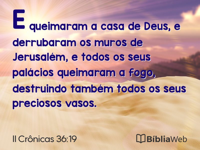 II Crônicas 36:19 em imagem para compartilhar