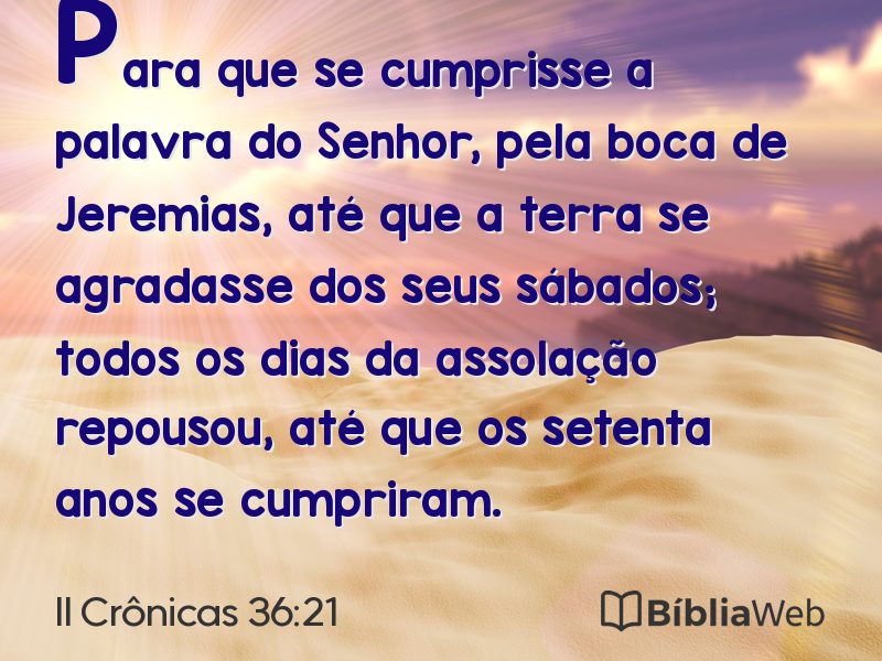 II Crônicas 36:21 em imagem para compartilhar