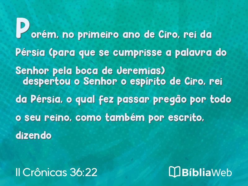 II Crônicas 36:22 em imagem para compartilhar