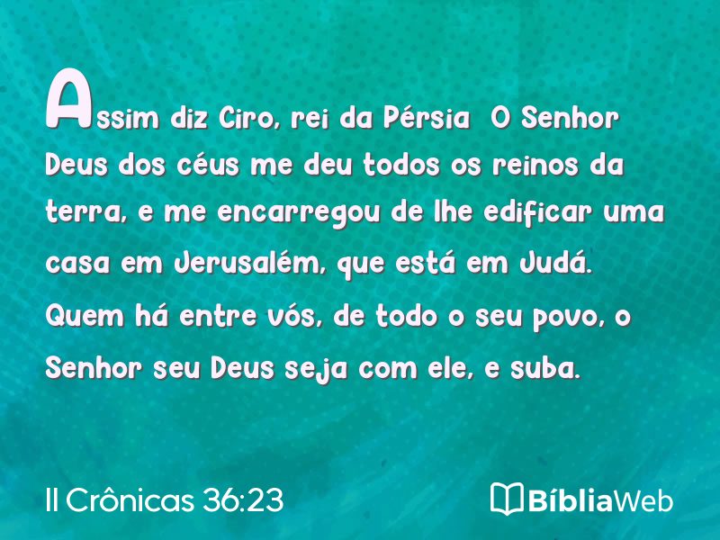 II Crônicas 36:23 em imagem para compartilhar