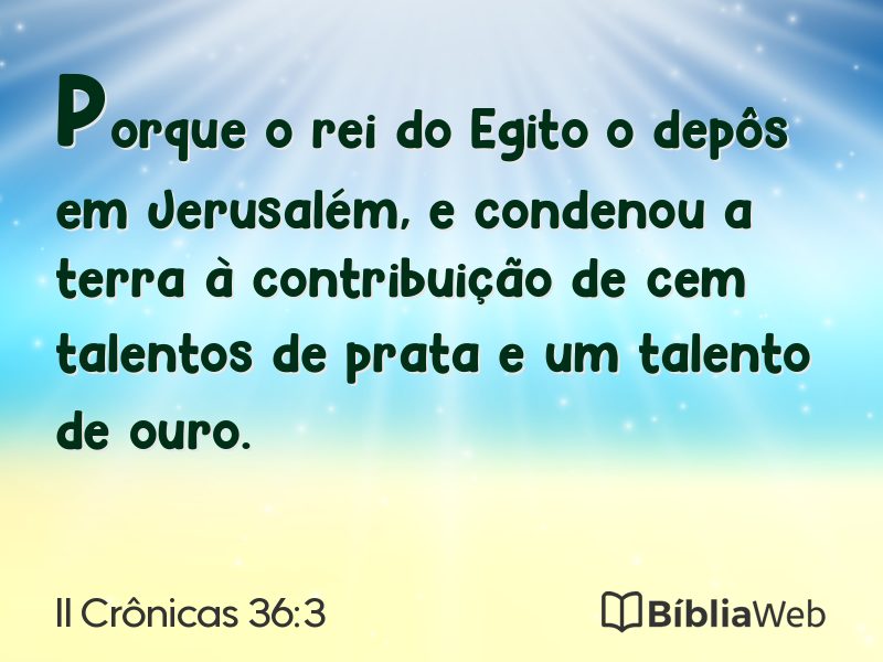 II Crônicas 36:3 em imagem para compartilhar