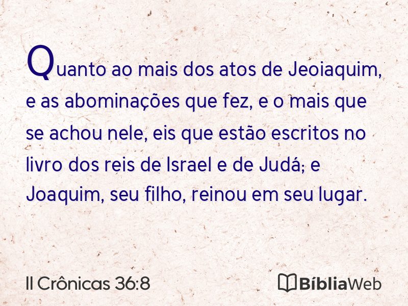II Crônicas 36:8 em imagem para compartilhar