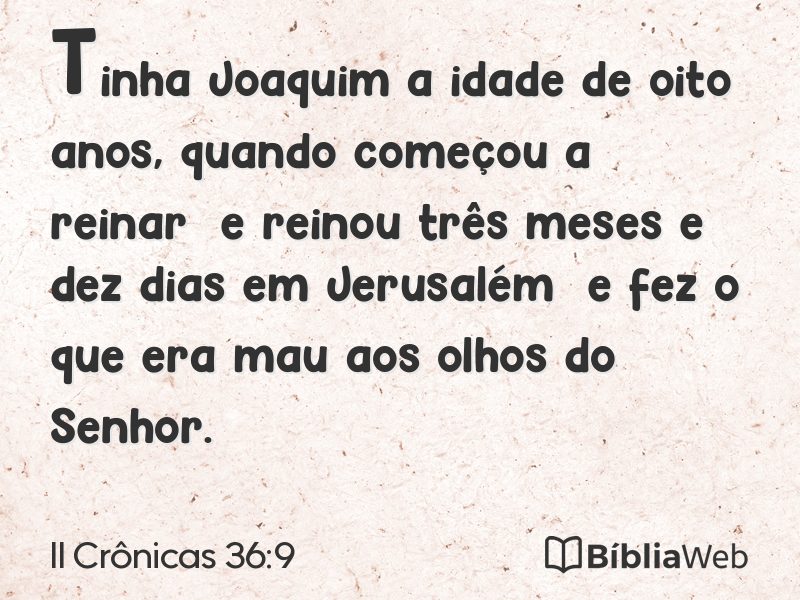 II Crônicas 36:9 em imagem para compartilhar
