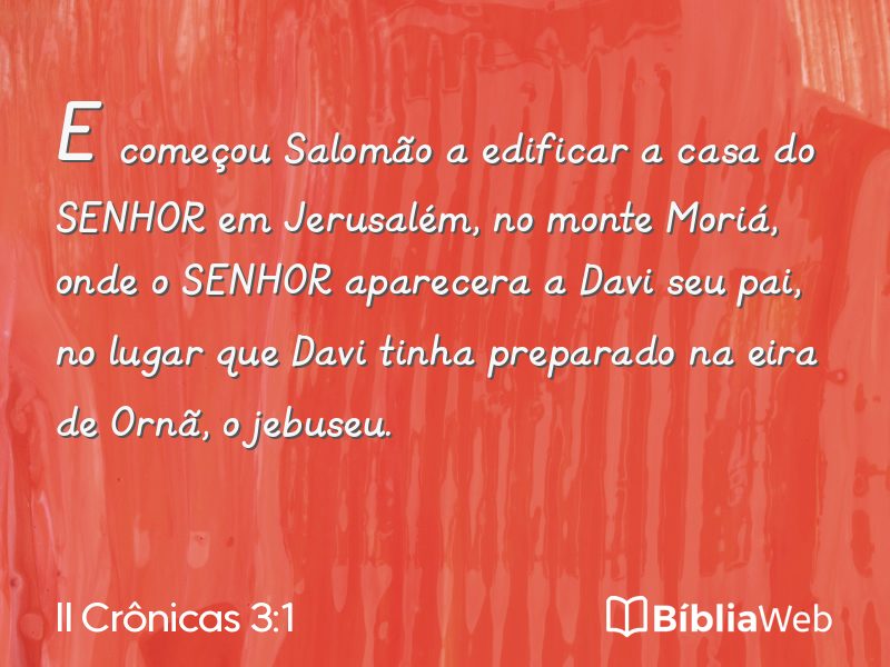 II Crônicas 3:1 em imagem para compartilhar
