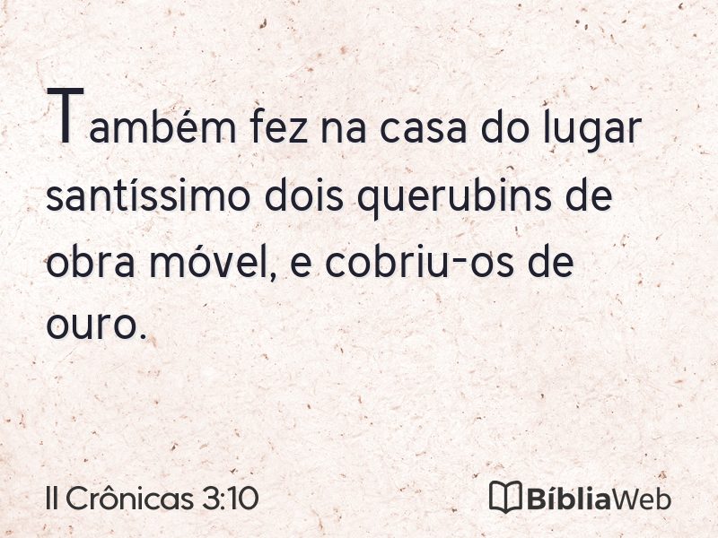 II Crônicas 3:10 em imagem para compartilhar