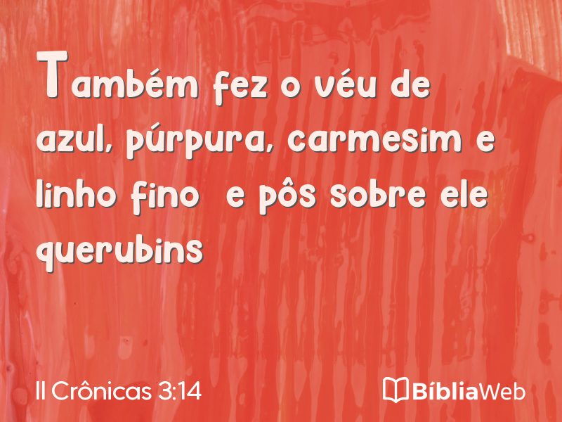 II Crônicas 3:14 em imagem para compartilhar