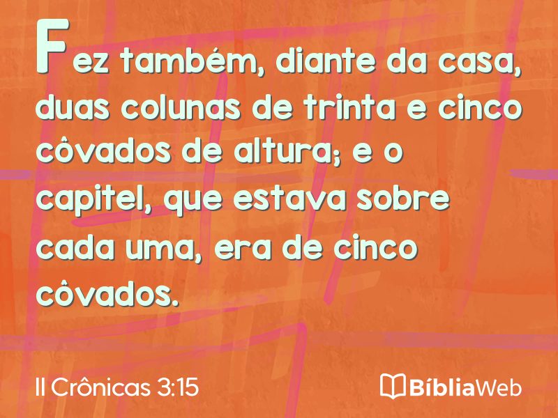 II Crônicas 3:15 em imagem para compartilhar