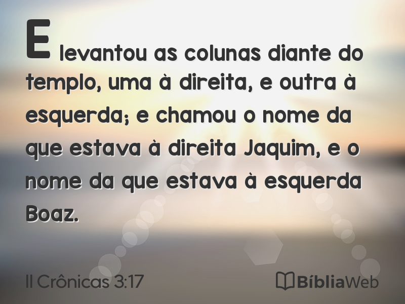 II Crônicas 3:17 em imagem para compartilhar