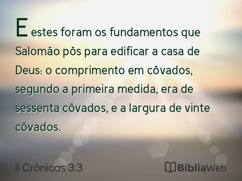II Crônicas 3:3 em imagem para compartilhar
