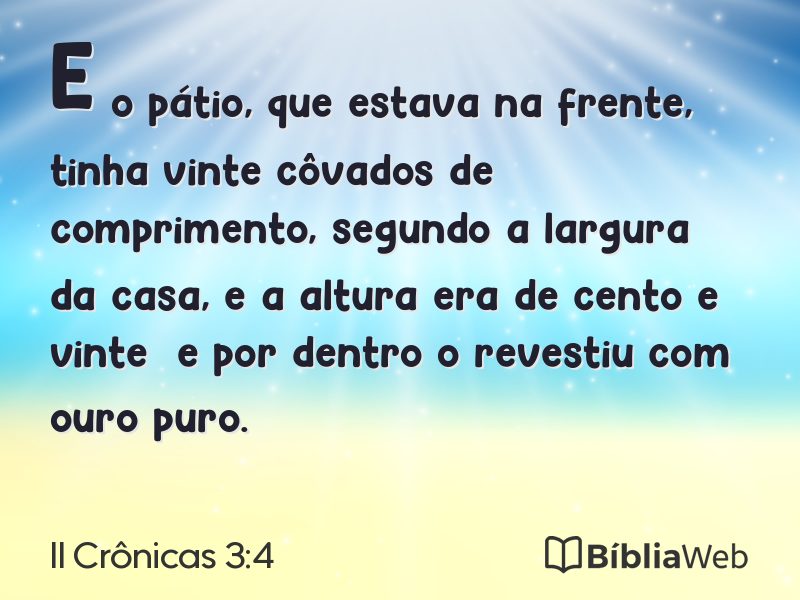 II Crônicas 3:4 em imagem para compartilhar