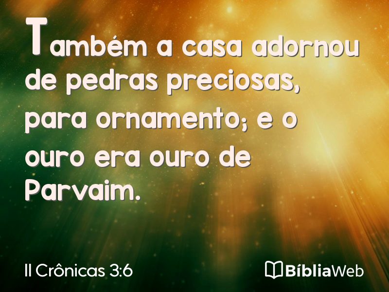 II Crônicas 3:6 em imagem para compartilhar