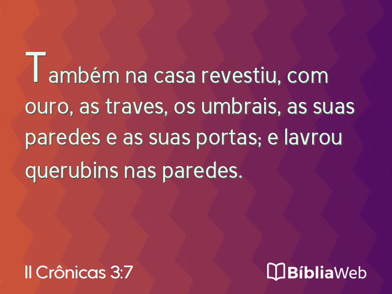 II Crônicas 3:7 em imagem para compartilhar