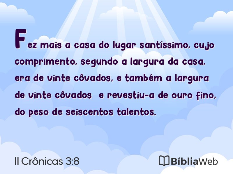 II Crônicas 3:8 em imagem para compartilhar