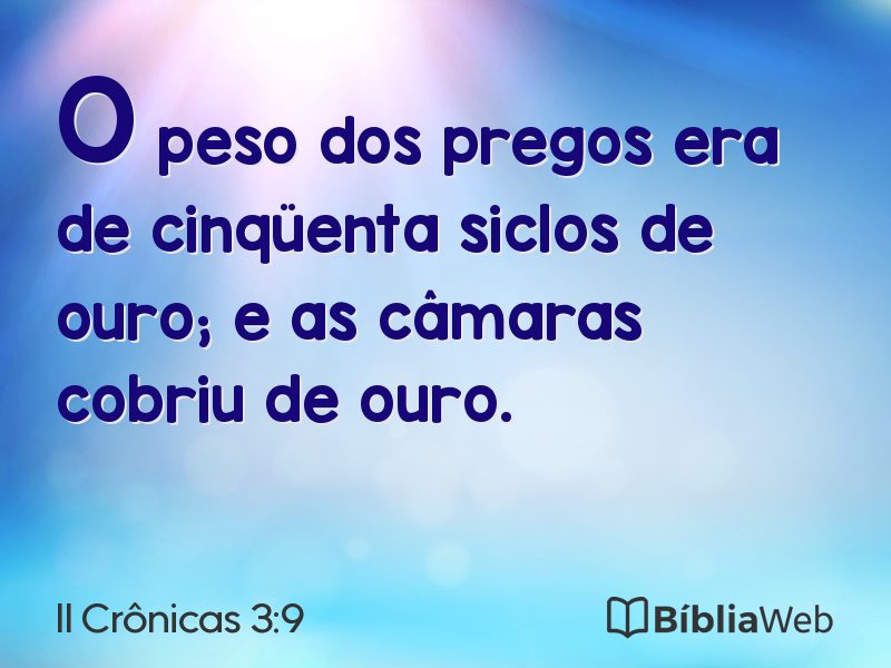 II Crônicas 3:9 em imagem para compartilhar
