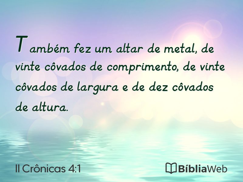 II Crônicas 4:1 em imagem para compartilhar
