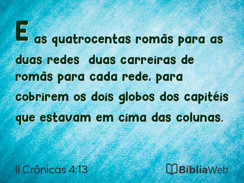 II Crônicas 4:13 em imagem para compartilhar