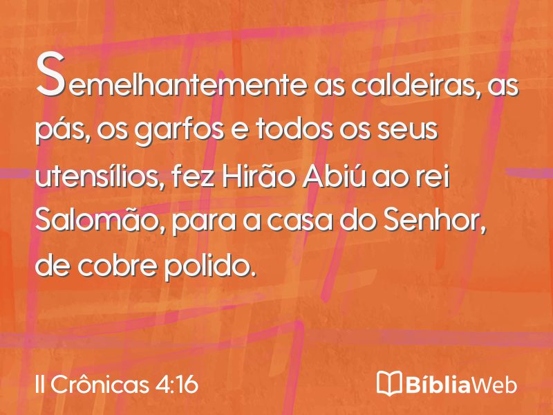II Crônicas 4:16 em imagem para compartilhar
