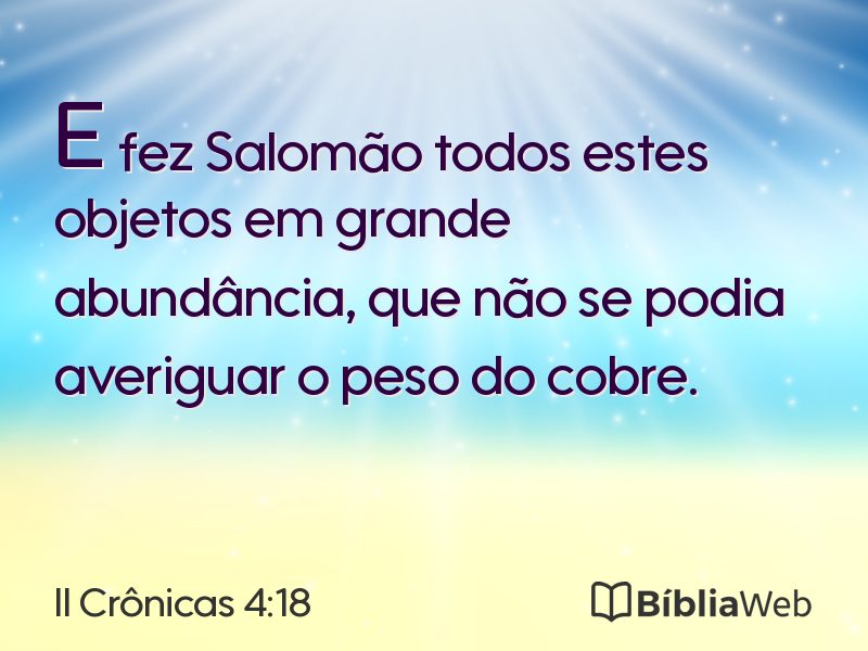 II Crônicas 4:18 em imagem para compartilhar