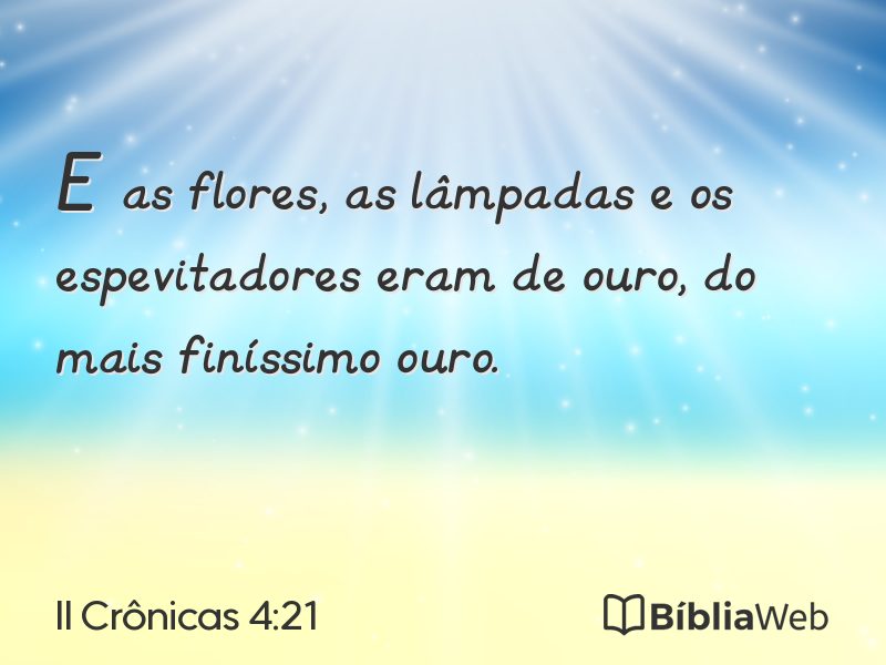 II Crônicas 4:21 em imagem para compartilhar