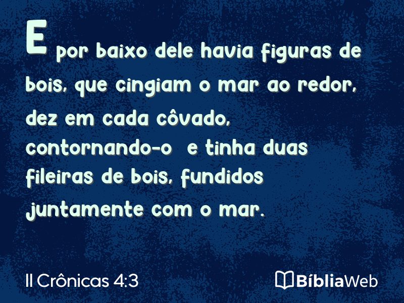 II Crônicas 4:3 em imagem para compartilhar