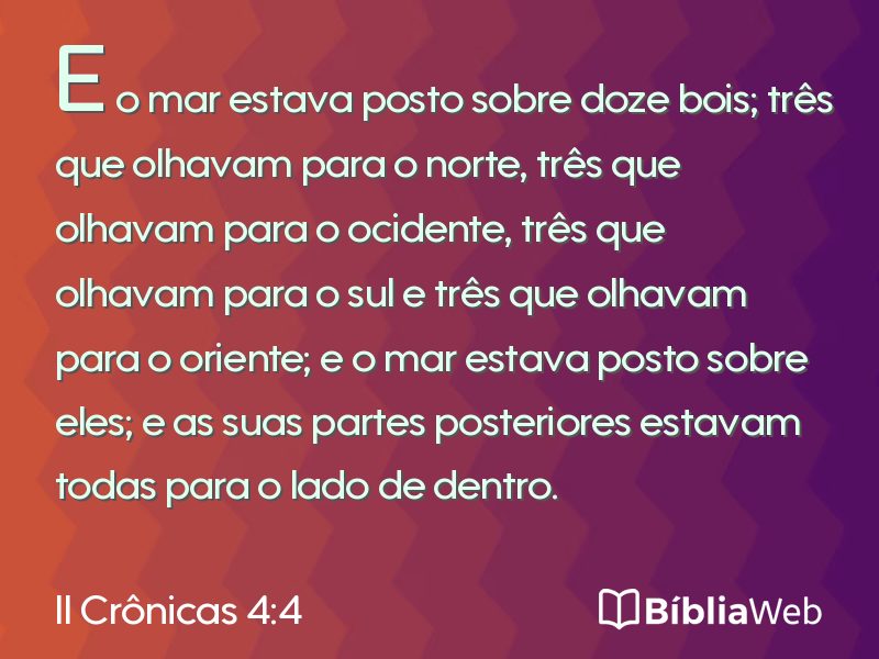 II Crônicas 4:4 em imagem para compartilhar