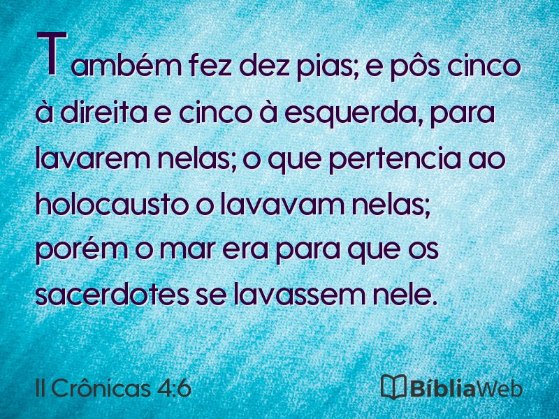 II Crônicas 4:6 em imagem para compartilhar