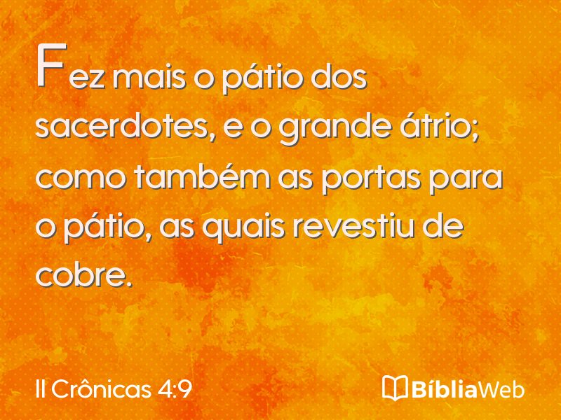 II Crônicas 4:9 em imagem para compartilhar