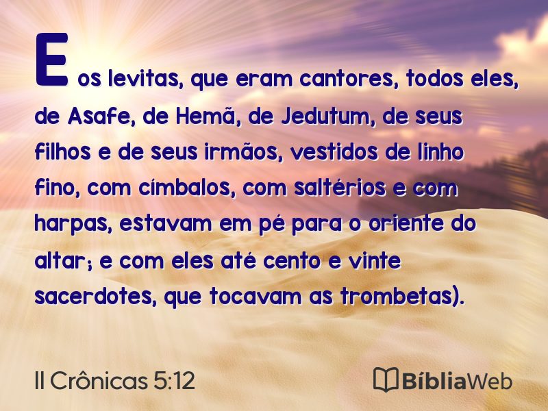 II Crônicas 5:12 em imagem para compartilhar