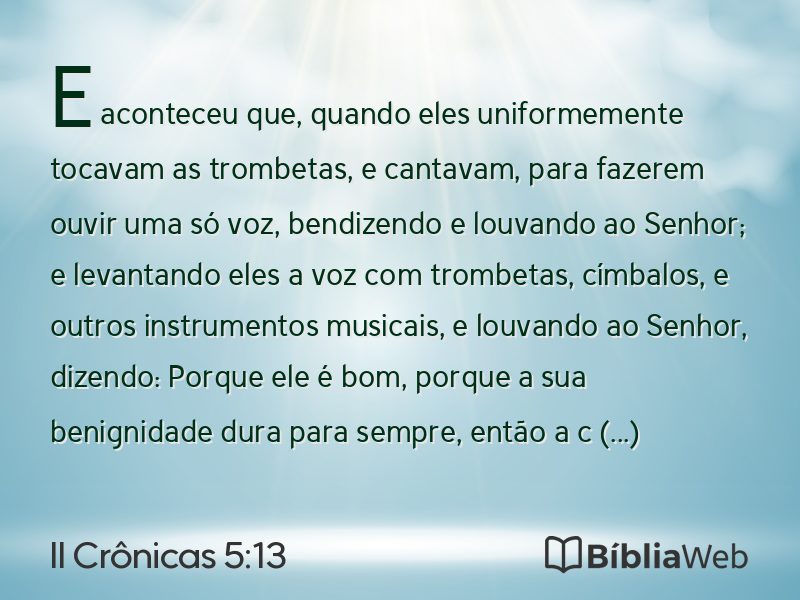 II Crônicas 5:13 em imagem para compartilhar