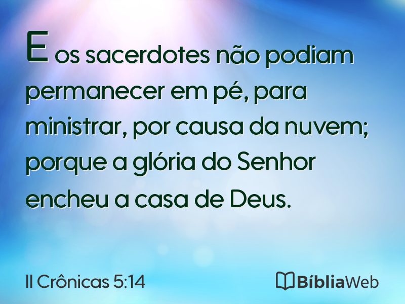 II Crônicas 5:14 em imagem para compartilhar