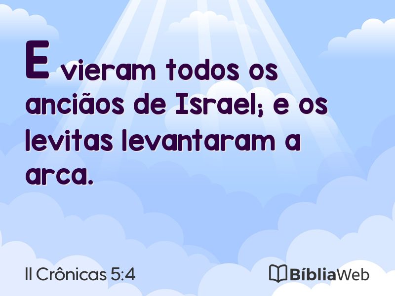 II Crônicas 5:4 em imagem para compartilhar