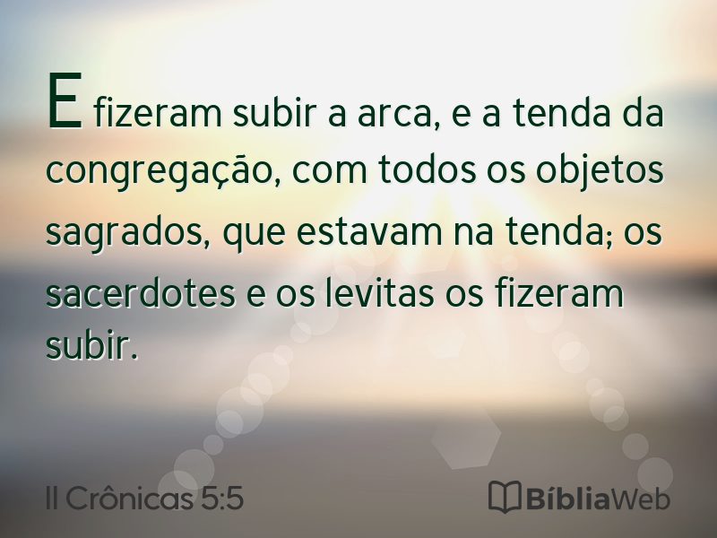 II Crônicas 5:5 em imagem para compartilhar