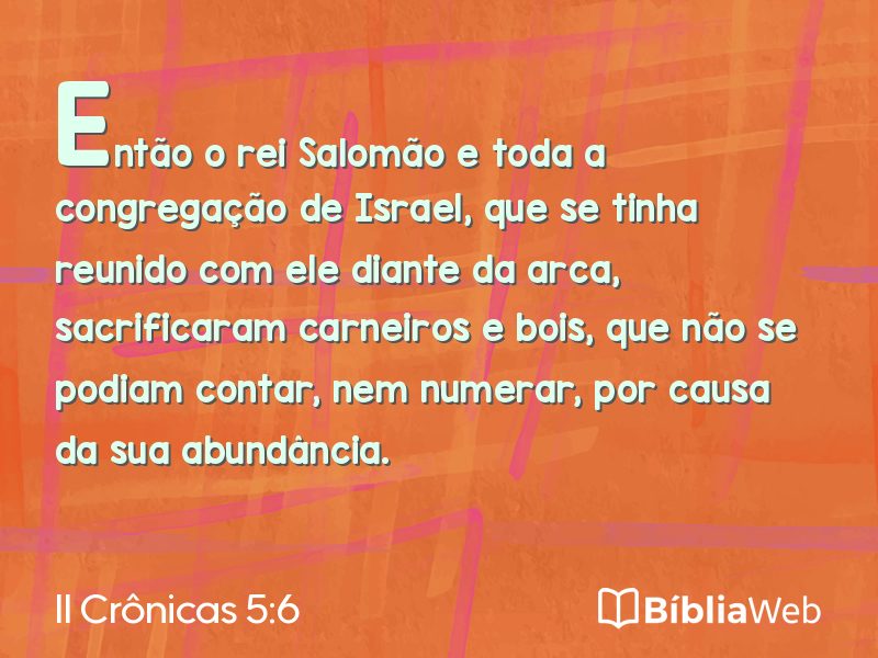 II Crônicas 5:6 em imagem para compartilhar