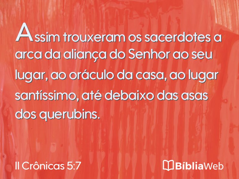 II Crônicas 5:7 em imagem para compartilhar