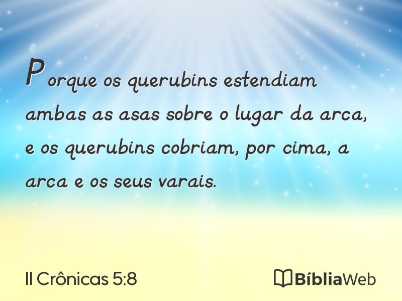 II Crônicas 5:8 em imagem para compartilhar