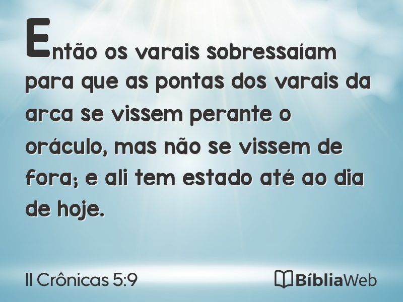 II Crônicas 5:9 em imagem para compartilhar