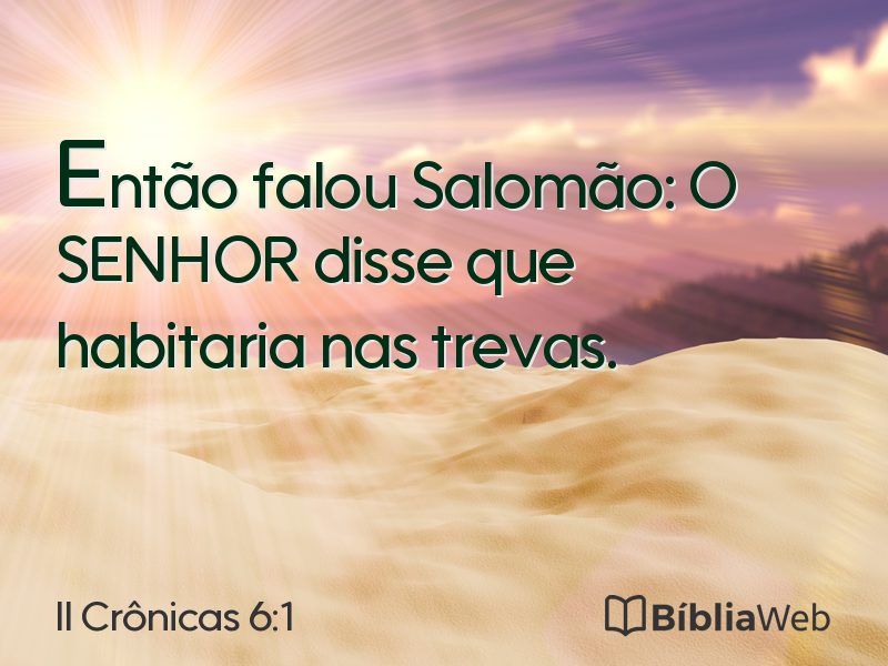 II Crônicas 6:1 em imagem para compartilhar