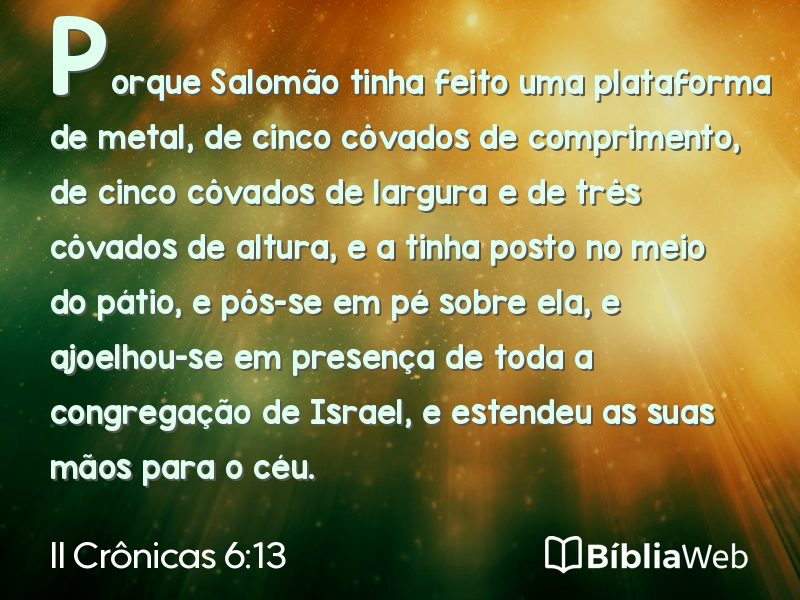 II Crônicas 6:13 em imagem para compartilhar
