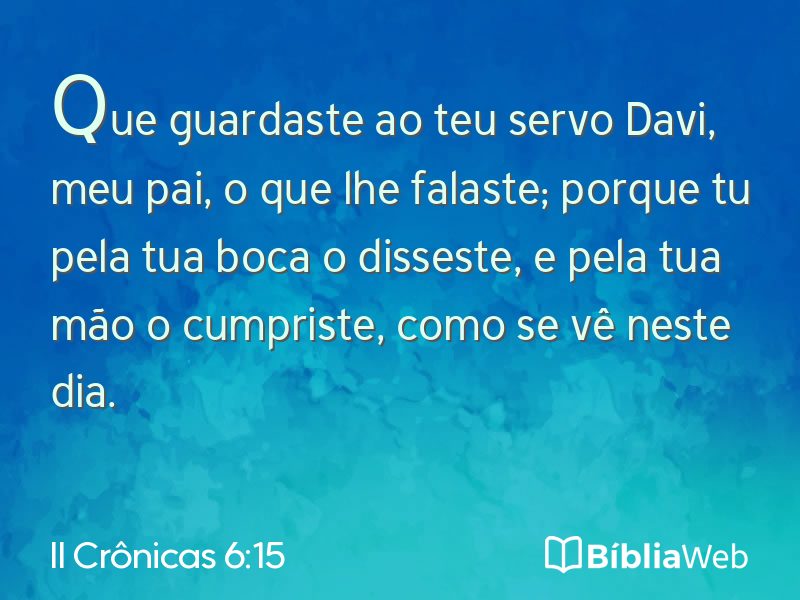II Crônicas 6:15 em imagem para compartilhar