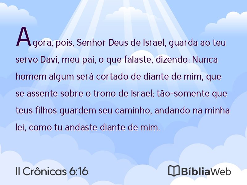 II Crônicas 6:16 em imagem para compartilhar