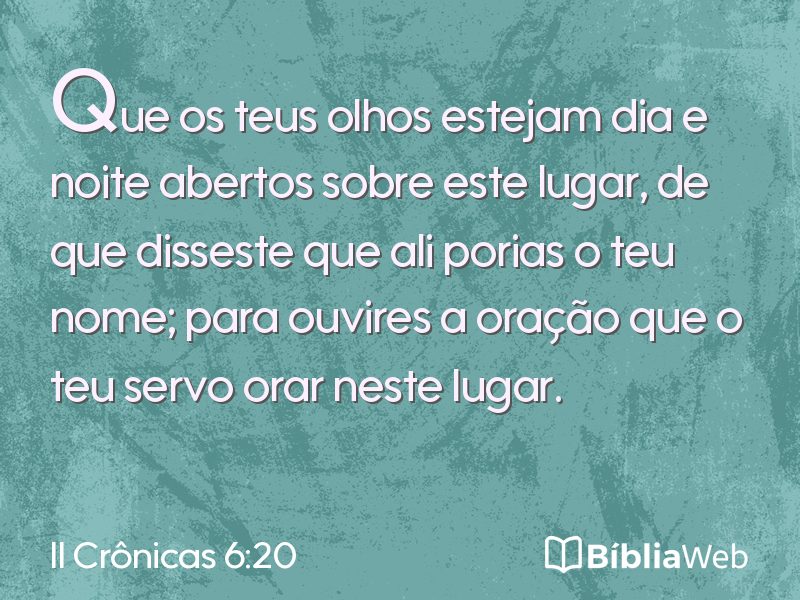 II Crônicas 6:20 em imagem para compartilhar