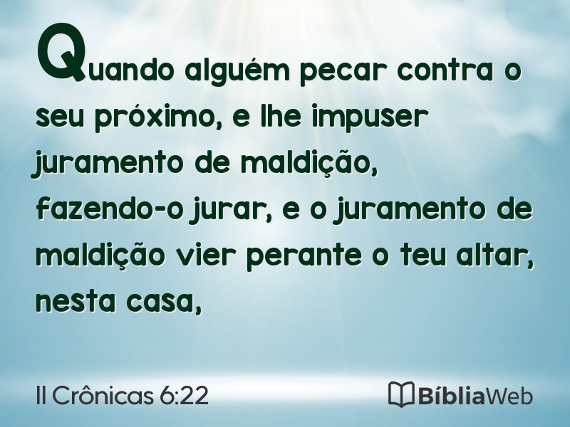II Crônicas 6:22 em imagem para compartilhar