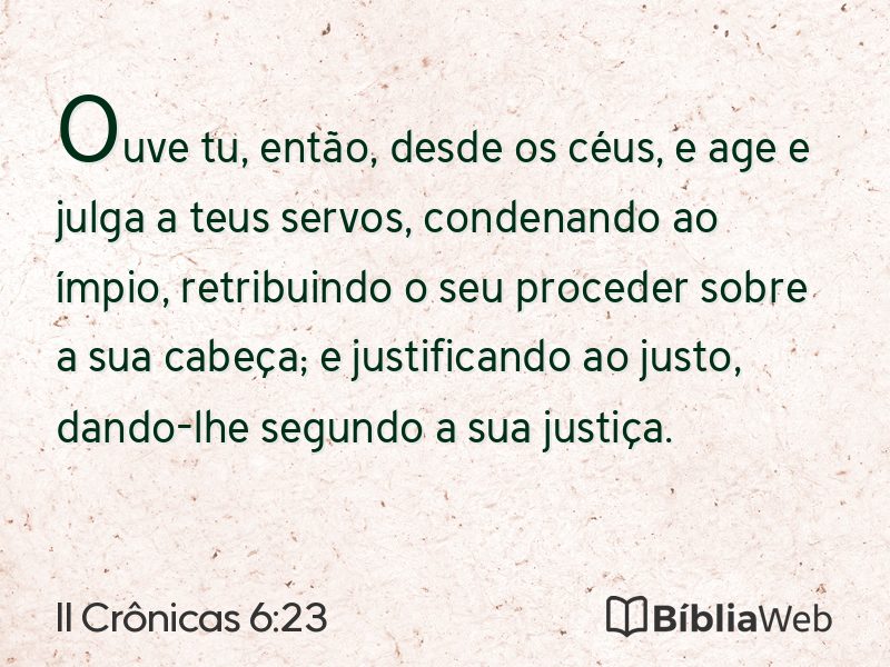 II Crônicas 6:23 em imagem para compartilhar