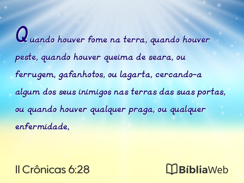 II Crônicas 6:28 em imagem para compartilhar