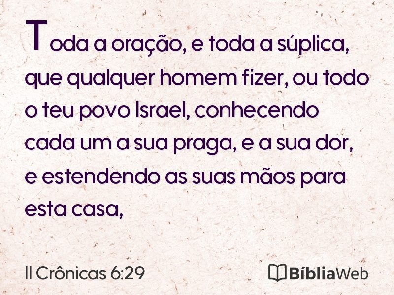 II Crônicas 6:29 em imagem para compartilhar
