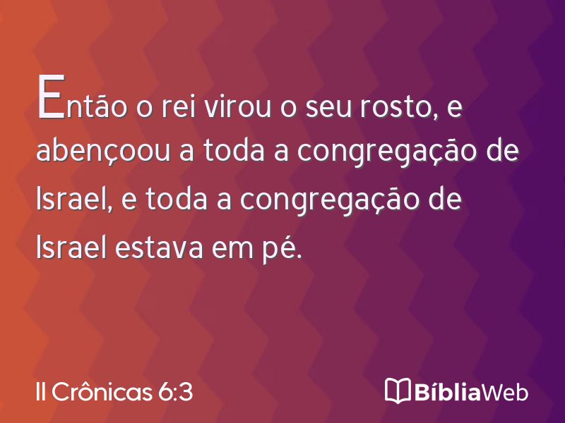 II Crônicas 6:3 em imagem para compartilhar