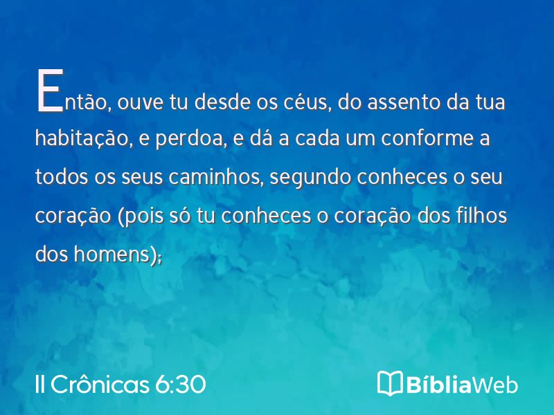 II Crônicas 6:30 em imagem para compartilhar