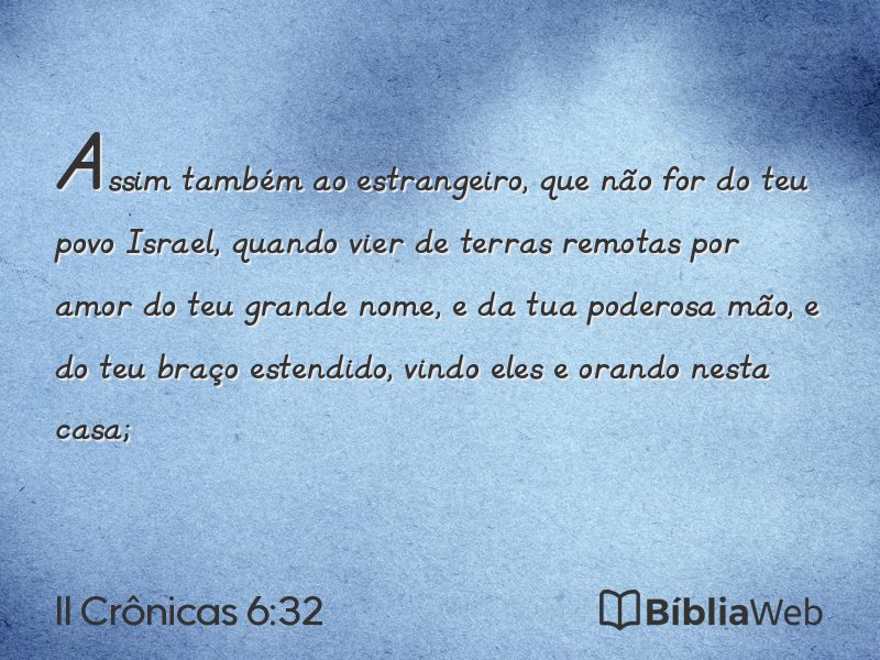 II Crônicas 6:32 em imagem para compartilhar